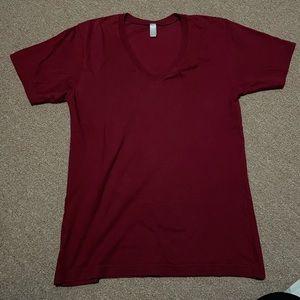 Three American Apparel barely worn tee shirts. Red, striped, and green